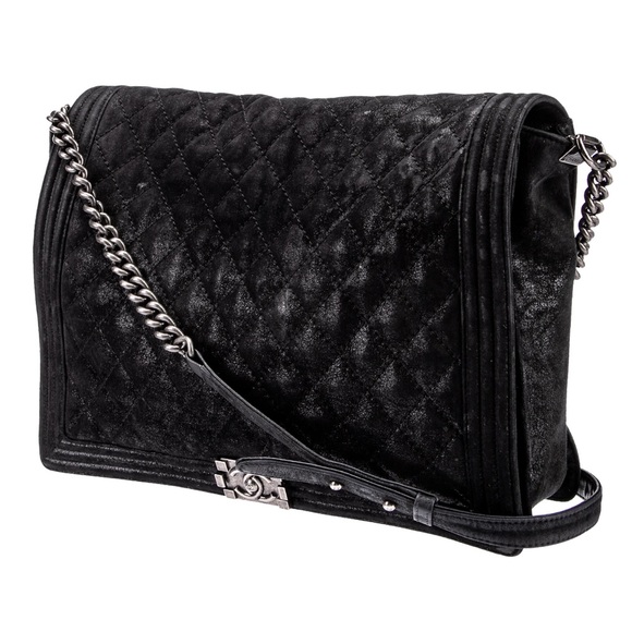 Auth Chanel XL Iridescent Gentle Flap Boy Bag - Picture 3 of 6